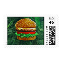 Tropical Cheeseburger Postage Stamp