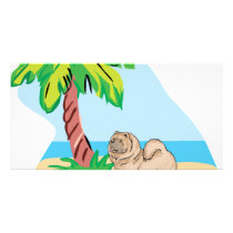 tropical chow chow customized photo card