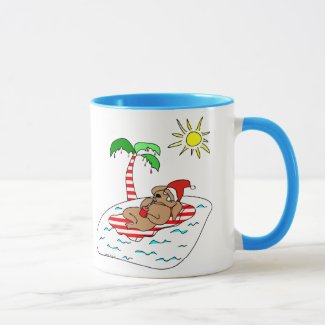 Tropical Christmas Dog Mug