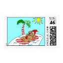 Tropical Christmas Dog Stamp stamp