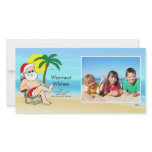 Tropical Christmas Santa Family Photo Card.