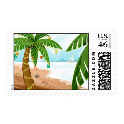 Tropical Christmas Trees Postage Stamps