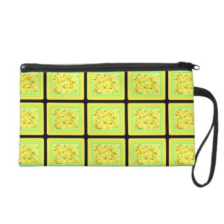 Tropical Citrus Cool Lemons & Limes Framed Design Wristlets
