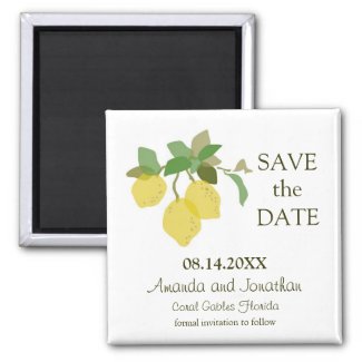 Tropical Citrus Save The Date Magnet