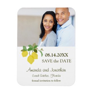 Tropical Citrus Save The Date Photo Magnet
