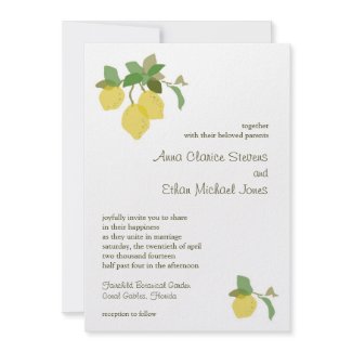 Tropical Citrus Wedding Invitation invitation