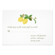 Tropical Citrus Wedding RSVP Card