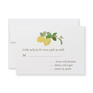 Tropical Citrus Wedding RSVP Card invitation