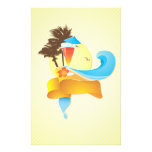 Tropical Cocktail and Waves Stationery Design