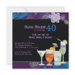 Tropical Cocktails 40th Birthday Party Invitations