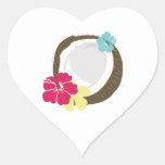Tropical Coconut Heart Sticker