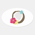 Tropical Coconut Oval Stickers