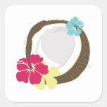 Tropical Coconut Square Sticker