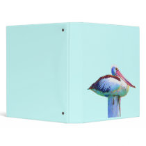 Tropical Colored Pelican 3 Ring Binder