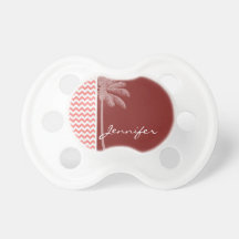 Tropical Coral Chevron Pacifiers
