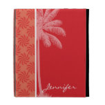 Tropical Coral & Red Swirl iPad Folio Case