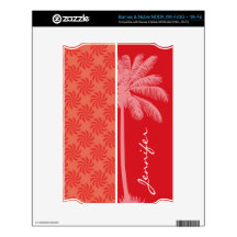 Tropical Coral & Red Swirl Skin For NOOK