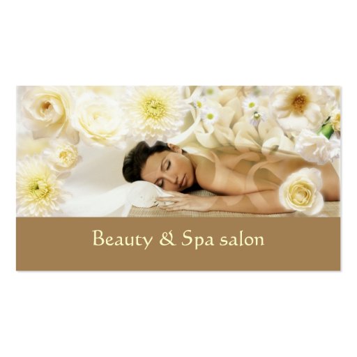 Tropical Creamy Flower Spa Resort Business Card (front side)