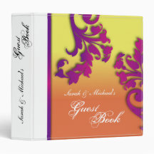 Tropical Destination Blooms Wedding Guest Book Vinyl Binder