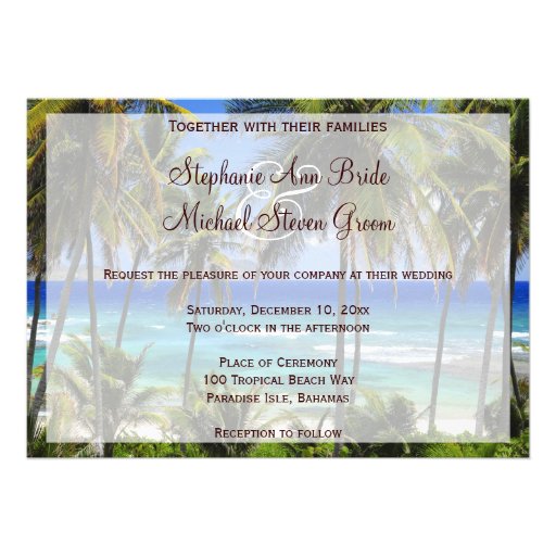 Tropical Destination Wedding Invitation