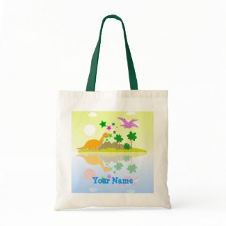 Tropical Dinosaurs Island Name Bag/ Tote