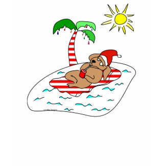 Tropical Dog Christmas Tee Shirt shirt