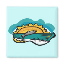 Tropical Dolphin Fridge Magnet