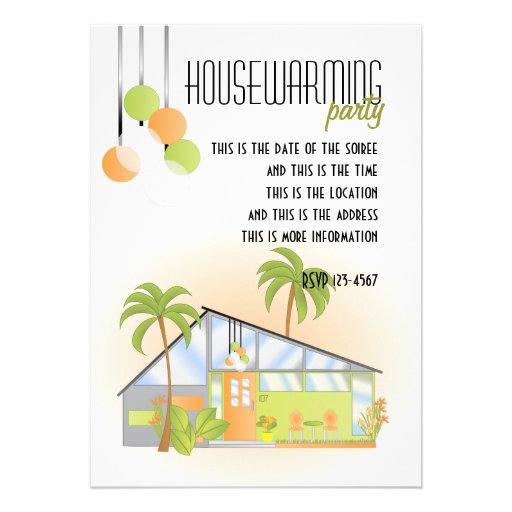 Tropical Dream House Custom Invites (front side)