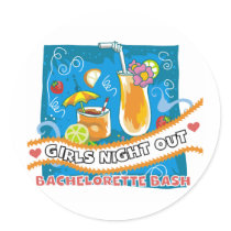 Tropical Drinks Bachelorette Bash Stickers