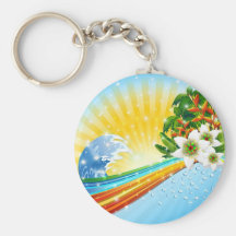 Tropical Exotic Summer Holidays Key Chains
