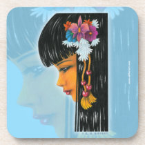 Tropical Faerie cork coasters