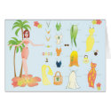 Tropical Fashions Paper Doll cards by trennea Tropical Fashions Paper Doll cards