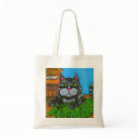 Tropical Fat Cat Tote Bag