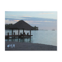 Tropical Fiji Thatched Roof Gazebo Postcards