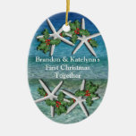 Tropical First Christmas Personalized Ornament