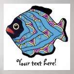 Tropical Fish-08  Blue & Shocking Pink posters