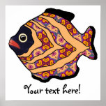 Tropical Fish-10 Dark Red & Orange posters