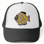 Tropical Fish-11 Magenta Gold & Turquoise hats