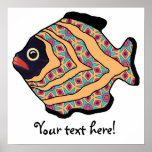 Tropical Fish-13 Gold Red & Green posters