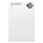 Tropical Fish-15 Purple with Marble Pattern Customized Stationery