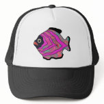 Tropical Fish-16 Cerise Pink Orange Aqua hats