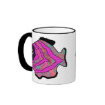 Tropical Fish-16 Cerise Pink Orange Aqua Mugs
