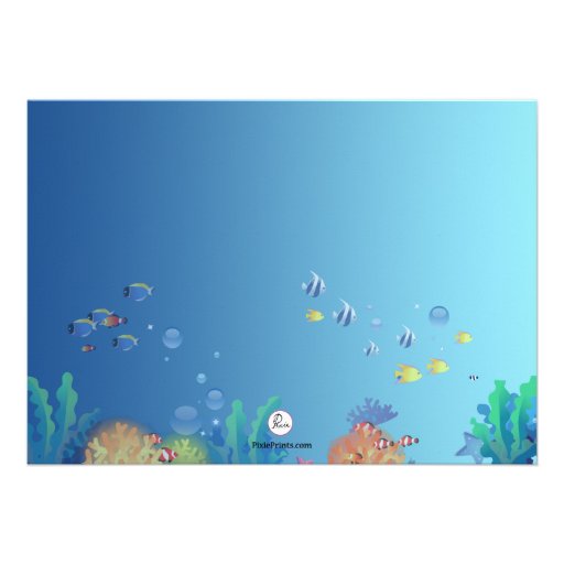 Tropical Fish Beach Birthday Party Invitation