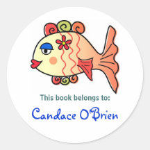 Tropical Fish Bookplate Stickers
