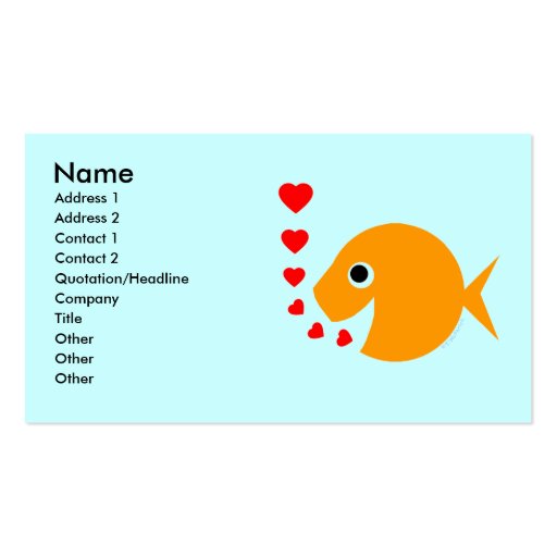 Tropical Fish  Breeder Pool Maintenance Card Business Card Template (front side)