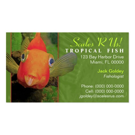 Tropical Fish Business Card (front side)