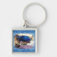 Tropical Fish Digital Watercolor Key Chain