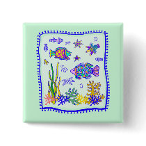 Tropical Fish Quilt Buttons
