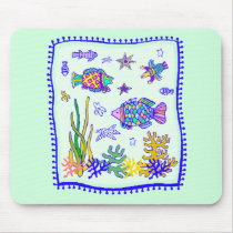 Tropical Fish Quilt Mouse Pad