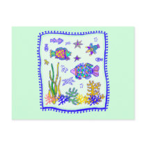 Tropical Fish Quilt Post Cards